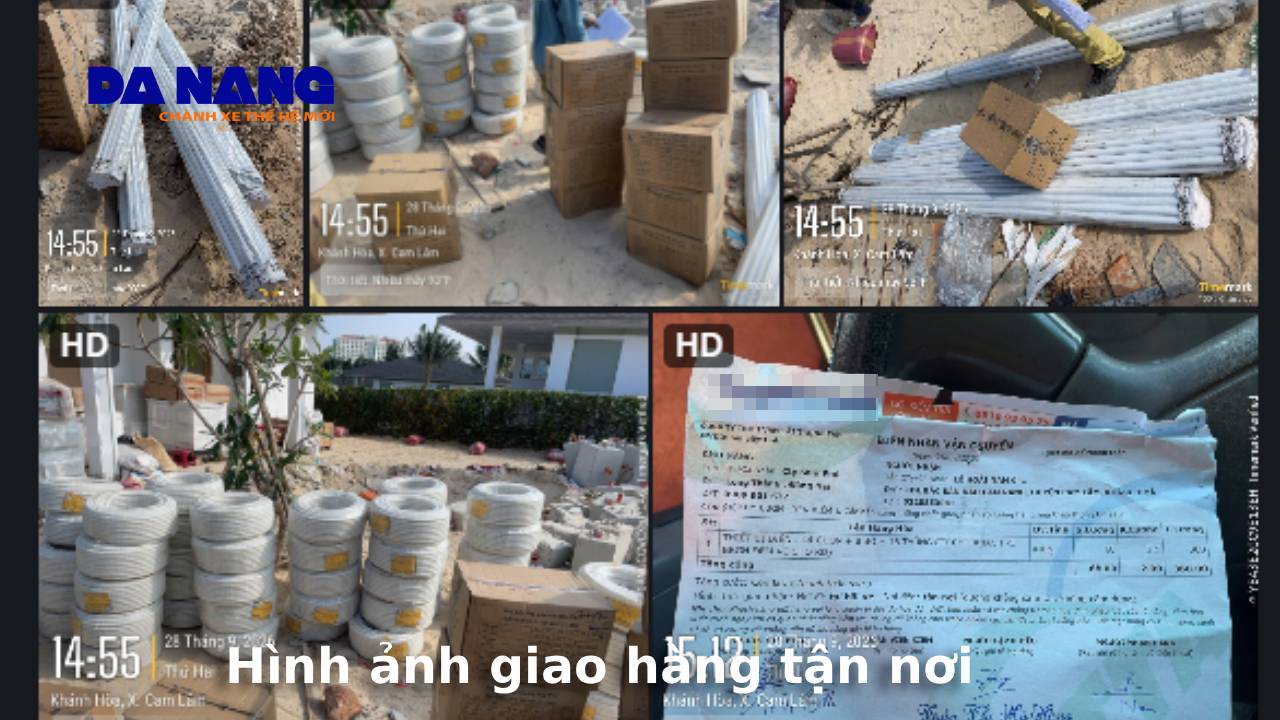 Hình ảnh giao hàng tận nơi tại công trình